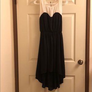 Malloy black and white high/low dress